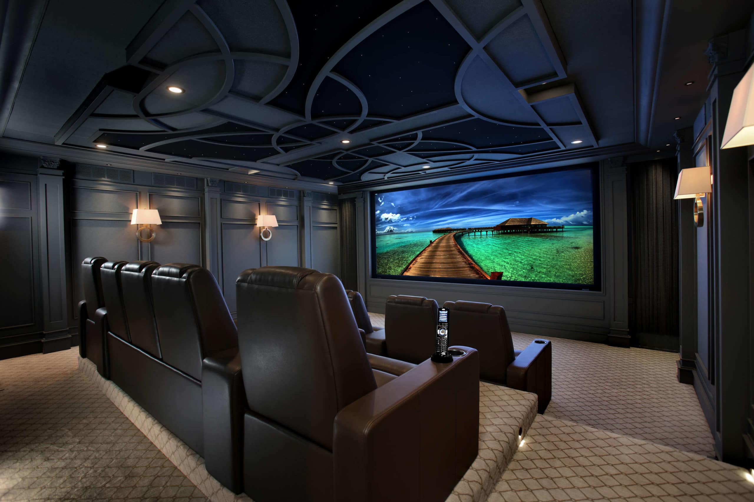 Historic home private cinema by Paradise Theater and Select Builders